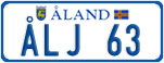 License plate of Åland, Cars (ÅLA 1234)
