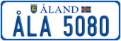 License plate of Åland, Cars (ÅLA 1234)