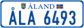 License plate of Åland, Cars (ÅLA 1234)