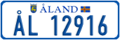 License plate of Åland, Cars (ÅL 12345)
