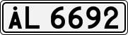 License plate of Åland, Cars (ÅL 12345)