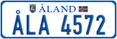 License plate of Åland, Cars (ÅLA 1234)