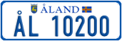 License plate of Åland, Cars (ÅL 12345)