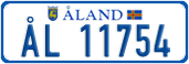 License plate of Åland, Cars (ÅL 12345)