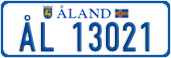License plate of Åland, Cars (ÅL 12345)
