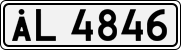 License plate of Åland, Cars (ÅL 12345)