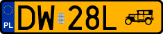 License plates of Poland, Oldtimers