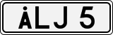 License plate of Åland, Cars (ÅLA 1234)