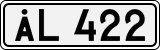 License plate of Åland, Cars (ÅL 12345)
