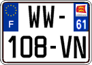 French license plate, SIV (temporary)