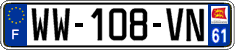French license plate, SIV (temporary)