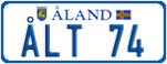 License plate of Åland, Cars (ÅLA 1234)