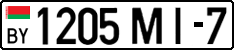 License plate Belarus, Cars (2004)