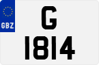 License plate of Gibraltar, Regular car plates (G 12345)