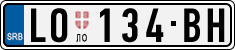 License plate of Serbia, Cars