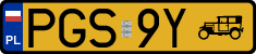 License plates of Poland, Oldtimers