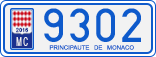 License plate of Monaco, Cars