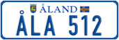 License plate of Åland, Cars (ÅLA 1234)