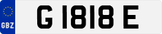 License plate of Gibraltar, Regular car plates (G 1234 A)