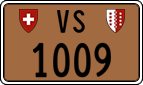 License plate of Switzerland, Except vehicles and snowmobiles (brown)