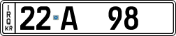 License plate of Iraq, 2022 year system