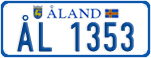 License plate of Åland, Cars (ÅL 12345)