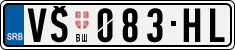 License plate of Serbia, Cars