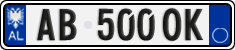 License plate of Albania, Cars (2011)