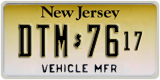 New Jersey, Vehicle Manufacturer (ABC 1234/1234 ABC)