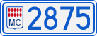 License plate of Monaco, Cars