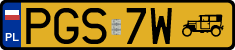 License plates of Poland, Oldtimers