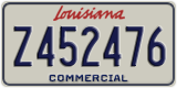 Louisiana, Commercial vehicles (A123456)
