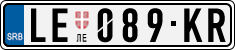 License plate of Serbia, Cars