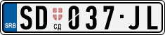 License plate of Serbia, Cars