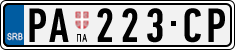 License plate of Serbia, Cars