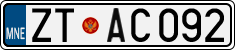License plate of Montenegro, Cars