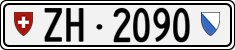 License plate of Switzerland, Cars