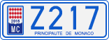 License plate of Monaco, Cars