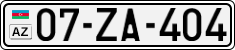 License plate of Azerbaijan, Cars