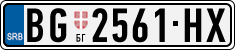License plate of Serbia, Cars