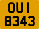 License plate of the United Kingdom, Northern Ireland (1966)