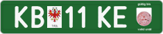 License plate of Austria, Export transit plates