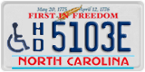North Carolina, Vehicles for disabled persons (H/D 1234X)