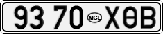 License plate of Mongolia, Cars