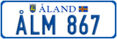 License plate of Åland, Cars (ÅLA 1234)