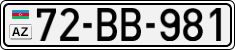 License plate of Azerbaijan, Cars