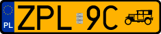 License plates of Poland, Oldtimers