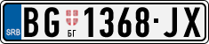 License plate of Serbia, Cars