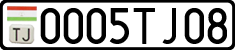 License plate of Tajikistan, Private owners (2009)