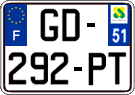 French license plate, SIV (ordinary)